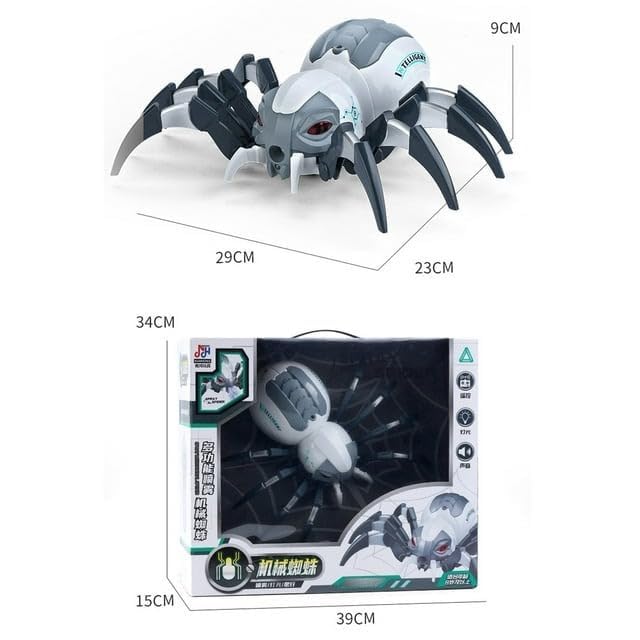 Remote Control Spider, Realistic Robot Spider with Spray/Lights/Music Effect, Kids Wireless Remote Control Toy, Gifts for 8 9 10 11 12 Year