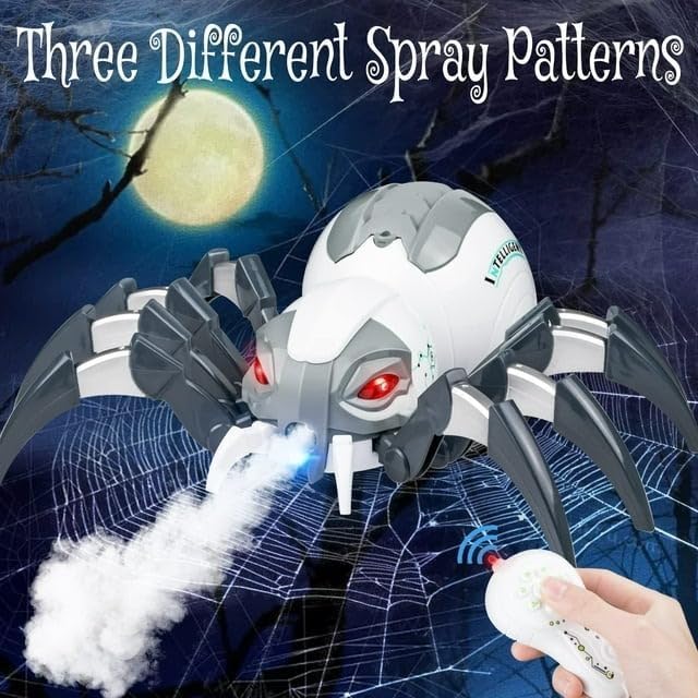Remote Control Spider, Realistic Robot Spider with Spray/Lights/Music Effect, Kids Wireless Remote Control Toy, Gifts for 8 9 10 11 12 Year