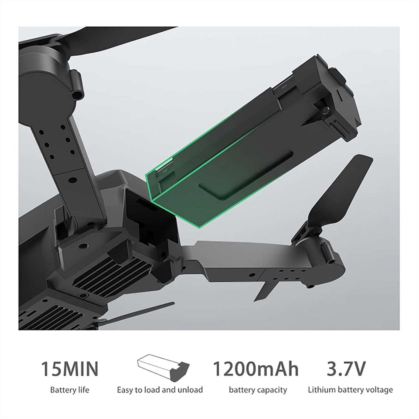 Drone with 4K Camera HD WiFi FPV RC Quadcopter Single Lens OneKey Return FPV Live Transmission, Long Flight Time, Mobile Phone Control, Altitude Hold, Headless Mode, Remote Control