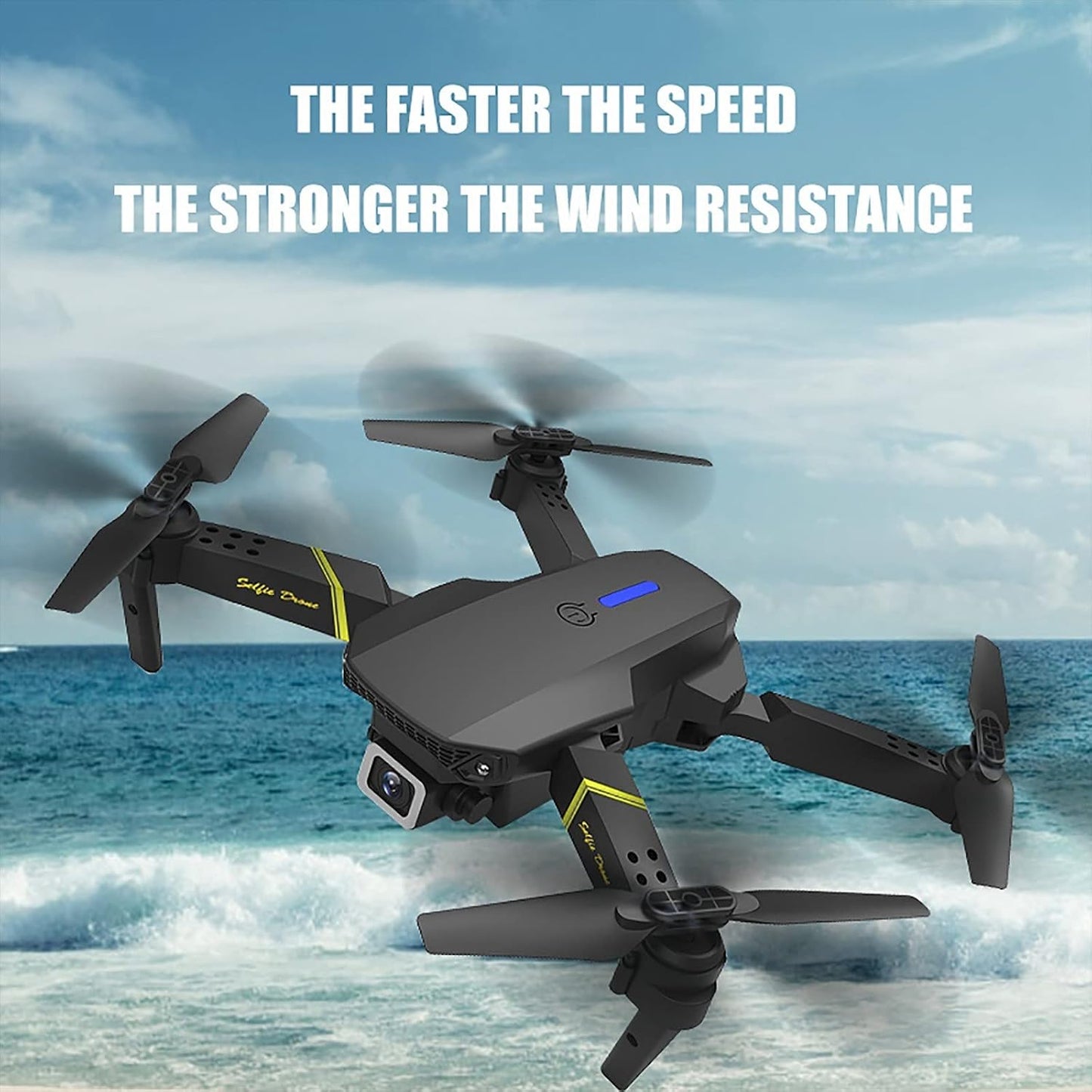 Drone with 4K Camera HD WiFi FPV RC Quadcopter Single Lens OneKey Return FPV Live Transmission, Long Flight Time, Mobile Phone Control, Altitude Hold, Headless Mode, Remote Control