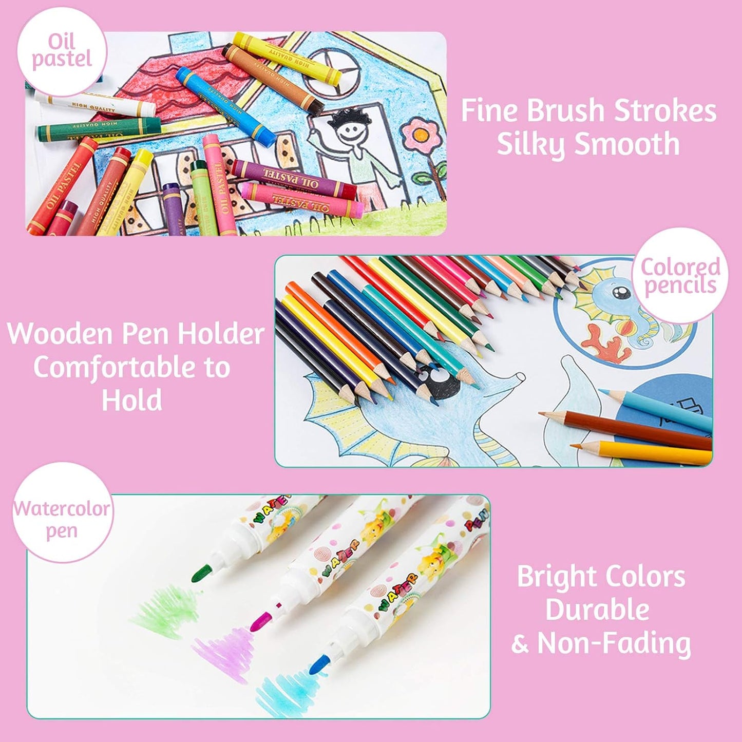 42 PCS | 68 PCS | 86 PCS Coloring Kit for Kids Multifunctional Art Set Drawing Kit with Pencils, Crayons, Markers And Paints - Best Coloring and Painting Set for Children - Perfect Gift for Boys and Girls