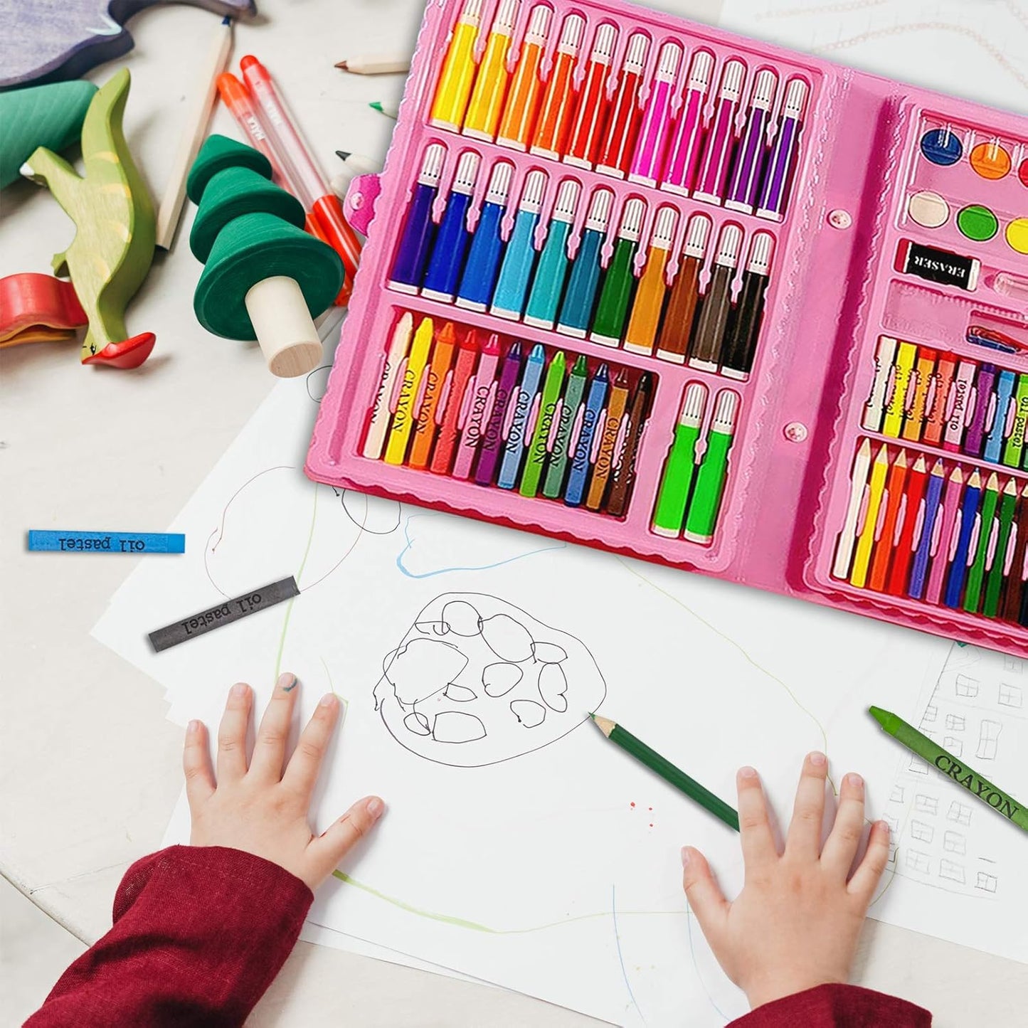 42 PCS | 68 PCS | 86 PCS Coloring Kit for Kids Multifunctional Art Set Drawing Kit with Pencils, Crayons, Markers And Paints - Best Coloring and Painting Set for Children - Perfect Gift for Boys and Girls