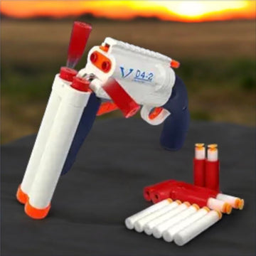 Double-Barreled Shotgun Toy Gun for Kids - Includes 10 Foam Bullets, Realistic Shot Gun Blaster Gun Toy with Safe Soft Ammo, Fun Role-Play Action for Children Ages 3 and Up