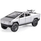 New Kids Cars 1:24 Big Tesla Cyber Truck Model Alloy Diecast Metal Alloy Car Openable Doors Pull Back Vehicle Toy with Sound and Light Car for Boys (Silver)