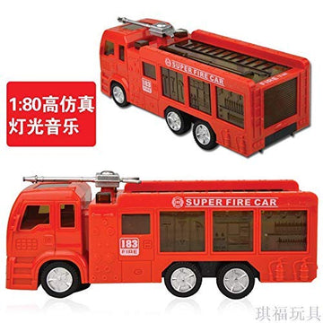 Hobnot®Children's Toy Bus fire Truck Model Sound Light Simulation car fire Alarm Train.