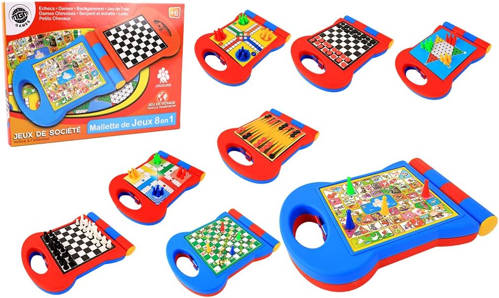 8-in-1 Travel Board Game Set – Ludo, Chess, Checkers &amp; More | Portable Family Fun
