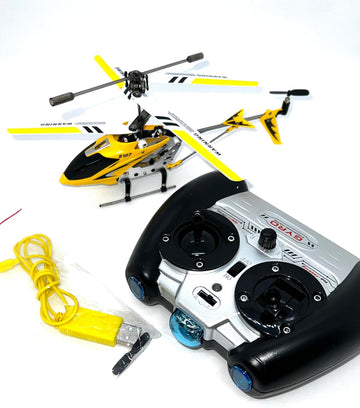 RC Mini Helicopter (Yellow) Metal Helicopter Adjustable Trim Control for Boys & Girls