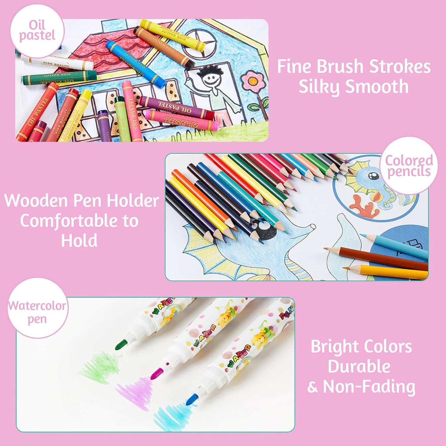 42 / 68 / 86 PCS Kids Coloring &amp; Art Set – Pencils, Crayons, Markers &amp; Paints